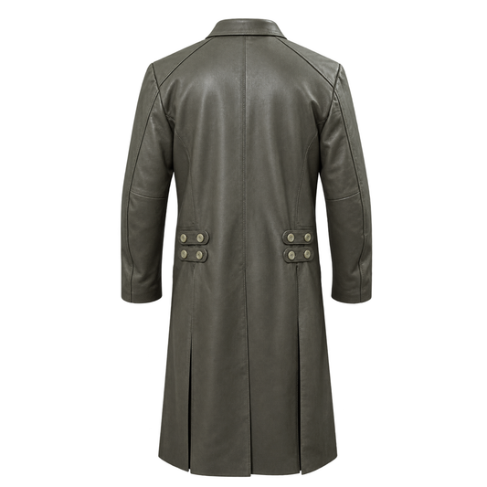 Distressed Leather Pirate Trench Coat: Medieval Fantasy Steampunk Gothic Overcoat
