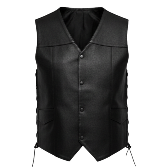 Angel Wings Biker Genuine Leather Vest, Daryl Dixon TWD Inspired Cosplay Waistcoat