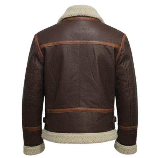 RE4 Leon Kennedy Leather Jacket - B3 Shearling Brown Jacket Resident Evil's Cosplay Costume