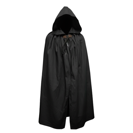Hooded Cloak with Leather Laces Heavy | Heavy Cotton Canvas Custom Color Medieval Ranger Cape