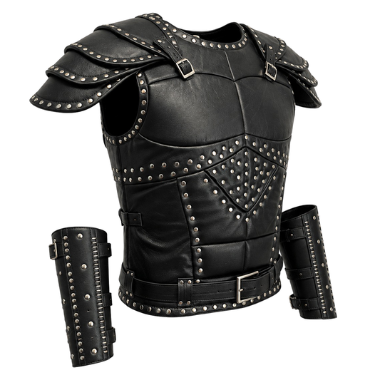 Witcher Leather Costume | Men's Black Assassin Costume Full Warrior Cosplay Outfit & Ren Faire Set