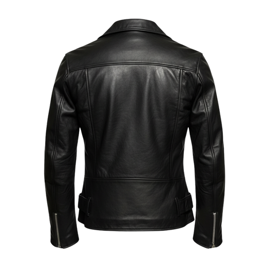 Women's Black Genuine Leather Biker Jacket – Motorcycle Style, Handmade Craftsmanship