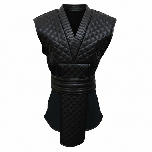 Black Ninja Leather Armour Set | Quilted Warrior Cosplay Costume