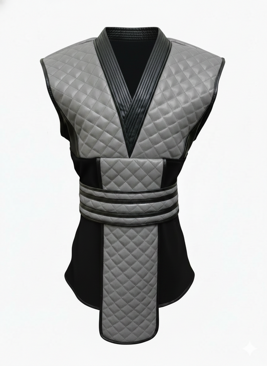 Gray Ninja Leather Armour Set | Quilted Warrior Cosplay Costume