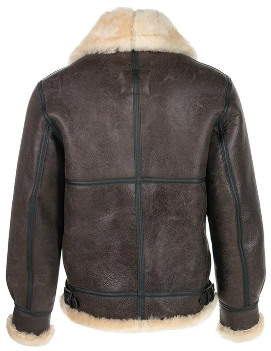 Resident Evil 4 Leather Jacket – Faux Fur Leon Kennedy Shearling Brown Leather Jacket - Gaming Cosplay Costume