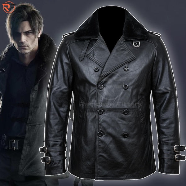 RE9 Leon Kennedy Jacket | Resident Evil Requiem Black Leather Jacket | RE9 Gaming Cosplay Costume