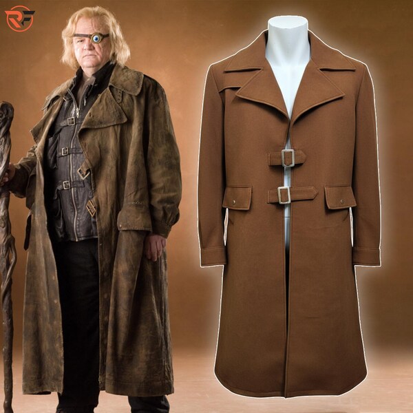 Alastor Moody Mad-Eye Moody Brown Suede Trench Coat