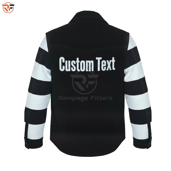 Custom Text Black Suede Leather Motorcycle Jacket: Personalized Biker Moto Biker Shirt