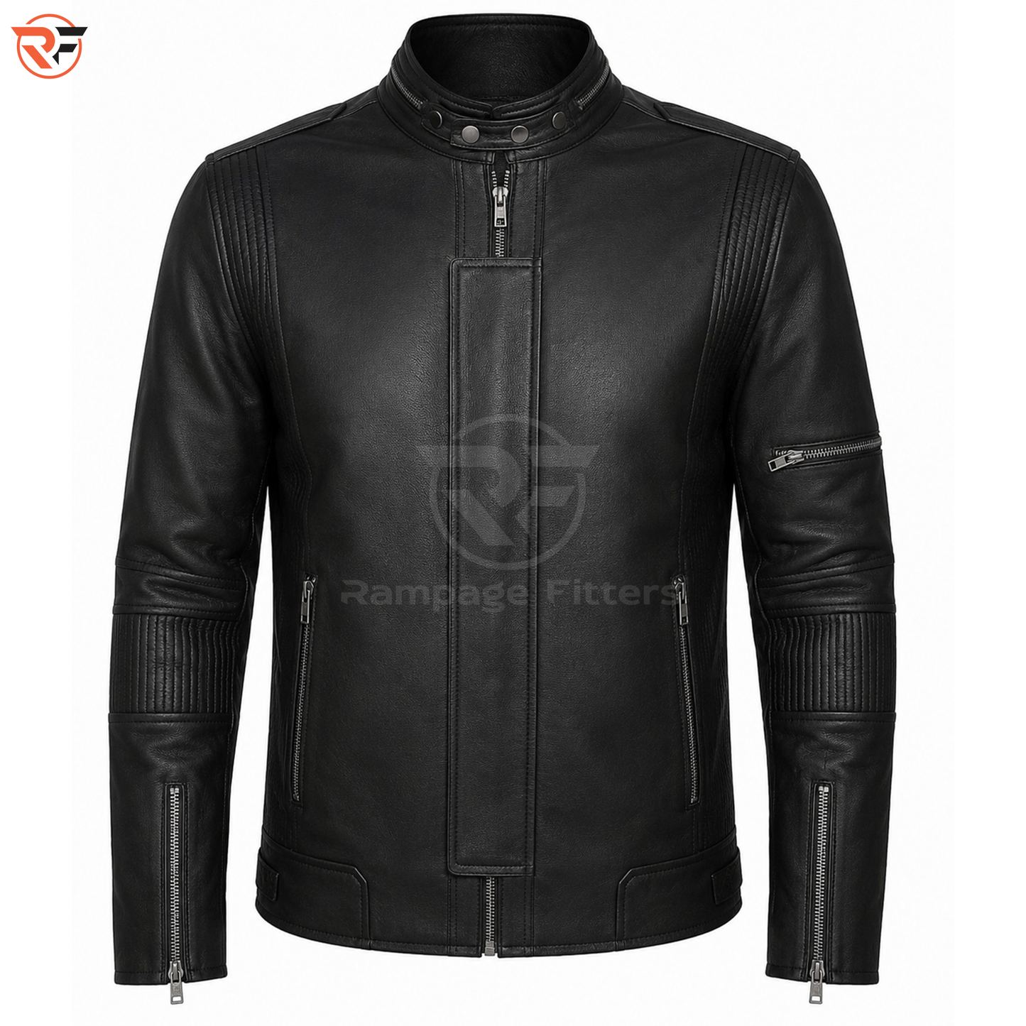 Men's Black Studded Leather Biker Jacket – Punk Rock Motorcycle Jacket, Silver Studded Leather Jacket
