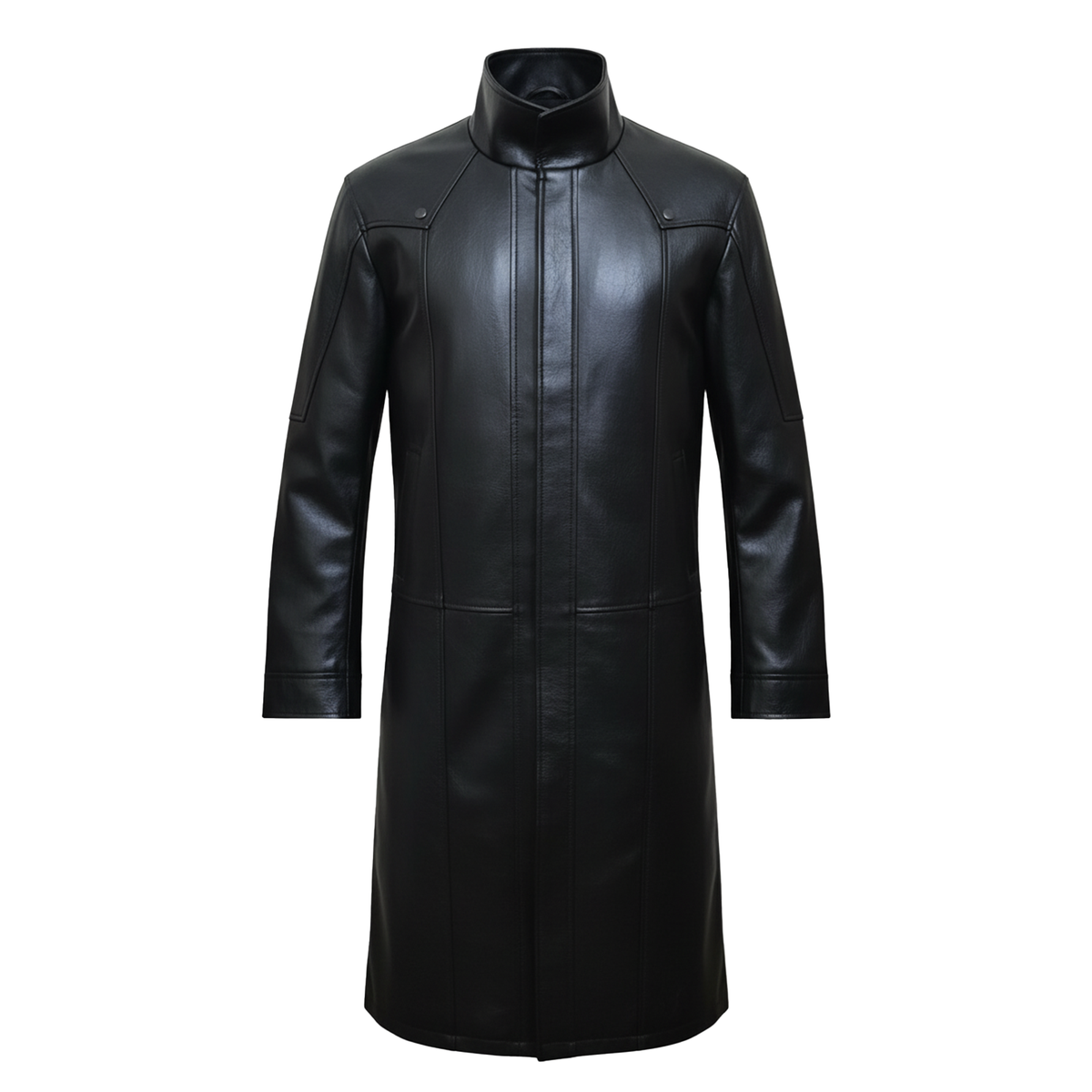 Shield Director Black Leather Coat | Comic Book Hero Cosplay Duster | Men's Long Tactical Leather Jacket | Secret Spy Costume Movie Replica