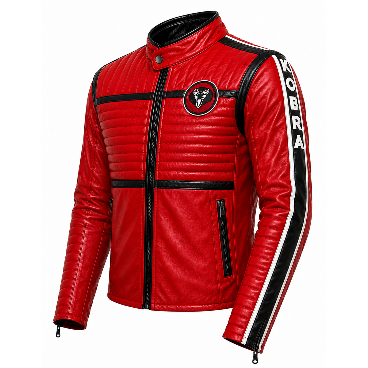 Kobra Kid Red Leather Café Racer Jacket | My Chemical Romance Cosplay