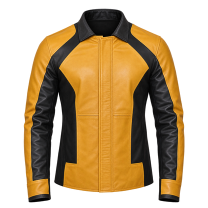 Men's Black & Yellow Leather Jacket | Cole MacGrath In-famous Cosplay Jacket  | Gamer Costume