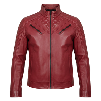 Men's Genuine Sheepskin Leather Biker Jacket – Black Motorcycle Jacket