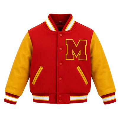 Kids Michael Jackson Thriller Varsity Jacket | Leather Sleeves