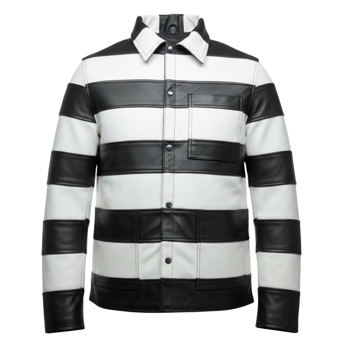 Prisoner Cowhide Leather Jacket Mens Biker jacket with protections