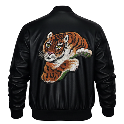 Tiger Balboa Leather Bomber Jacket Sylvester Stallone Real Leather Black Handmade Jacket Movie Jacket