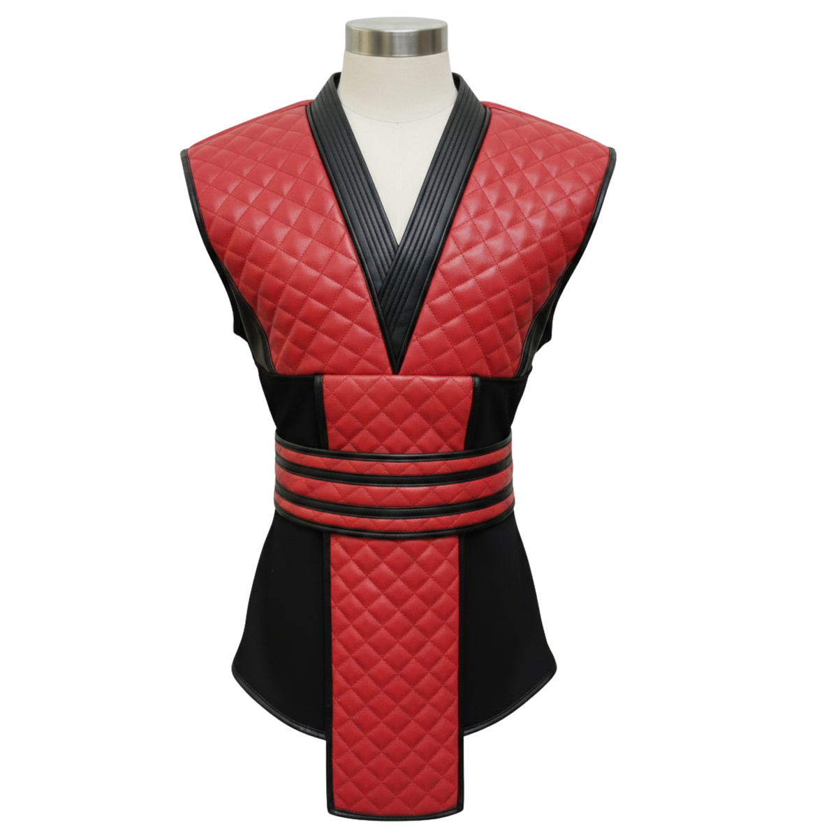 Red Ninja Leather Armour Set | Quilted Warrior Cosplay Costume