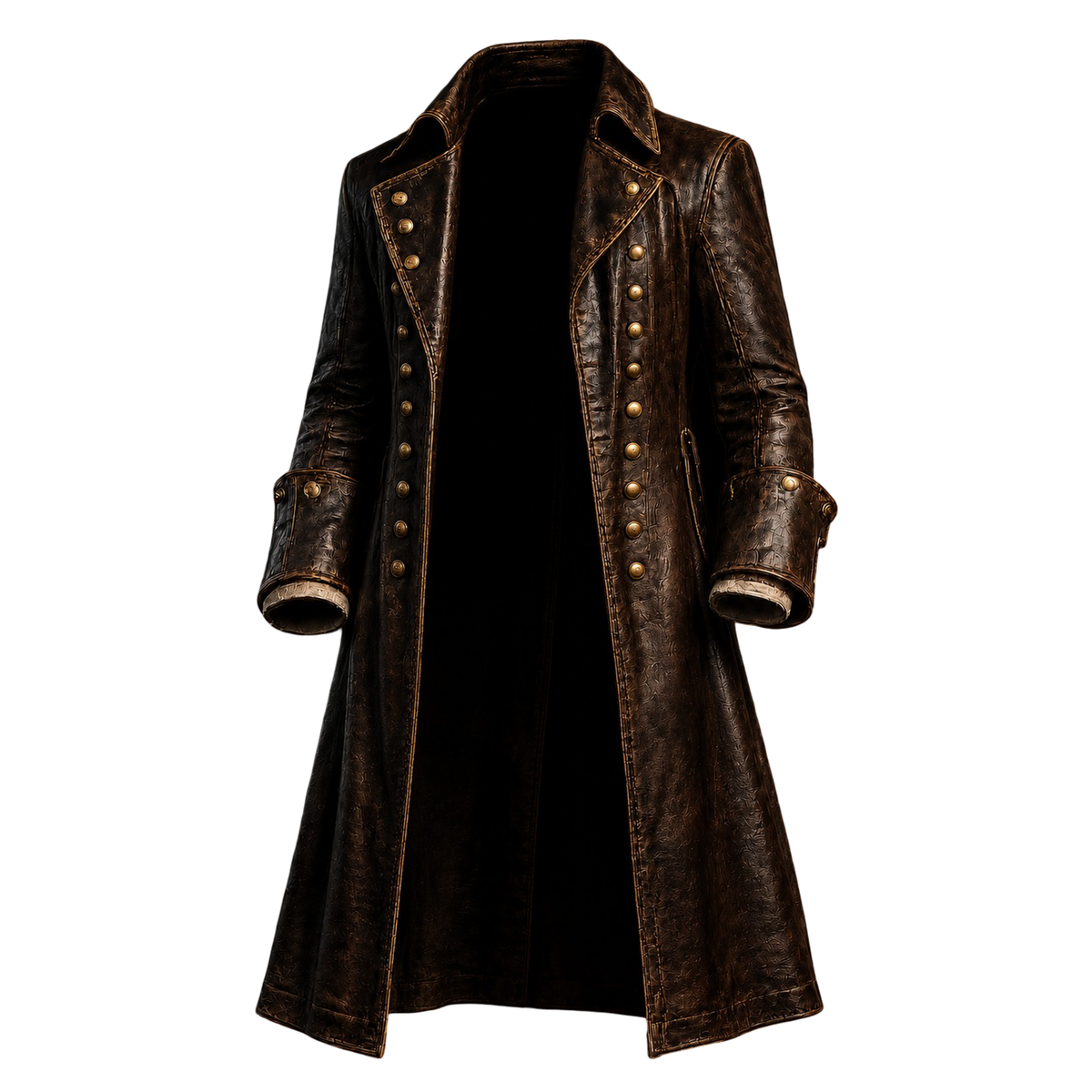 Men's Distressed Brown Leather Pirate Suit
