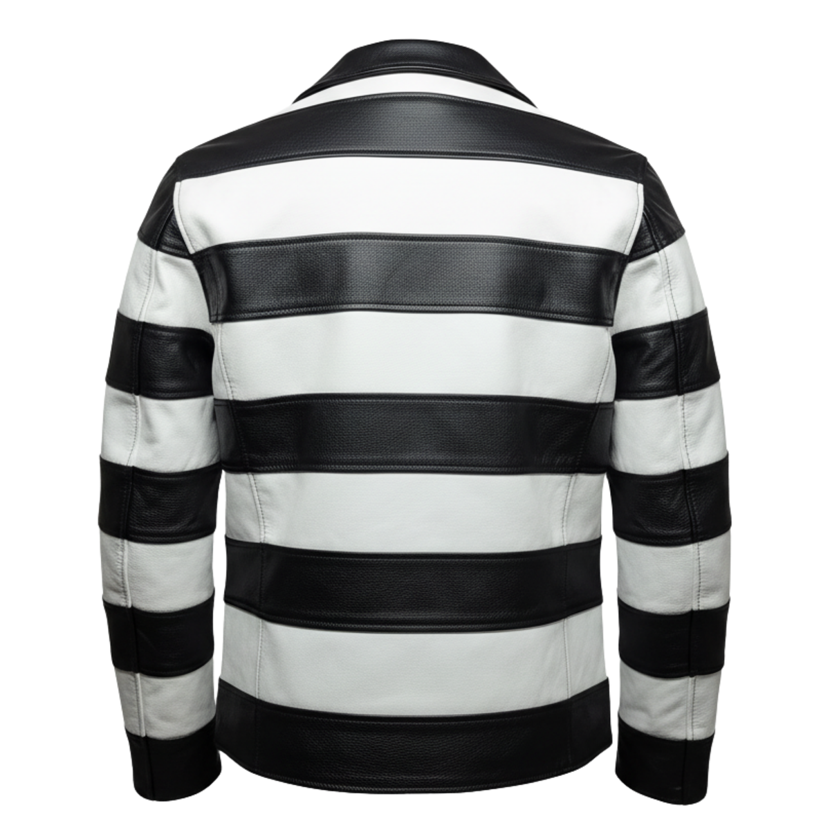 Prisoner Cowhide Leather Jacket Mens Biker jacket with protections