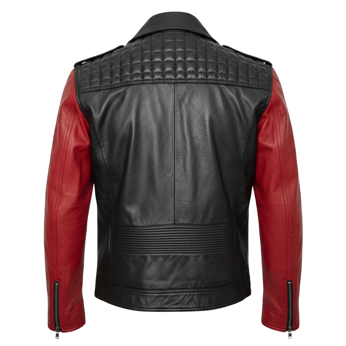 Men's Genuine Sheepskin Leather Biker Jacket – Black Motorcycle Jacket