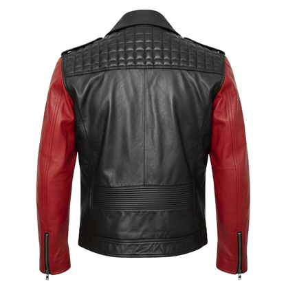 Men's Genuine Sheepskin Leather Biker Jacket – Black Motorcycle Jacket
