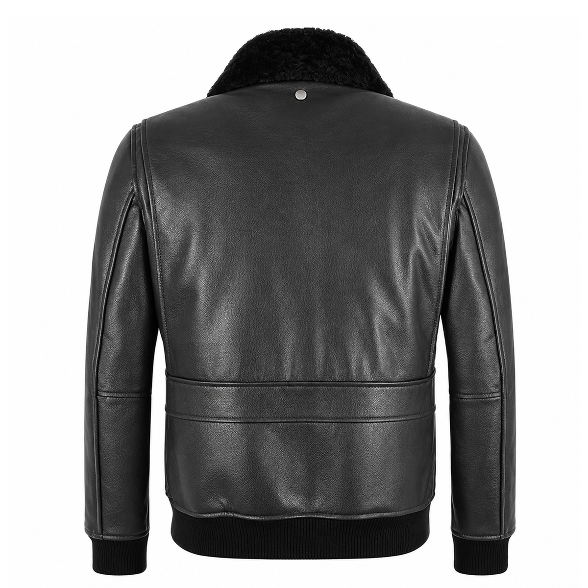 Handcrafted Black Trucker Leather Jacket-Real Sheepskin Biker Style Coat – Classic Jacket for Men
