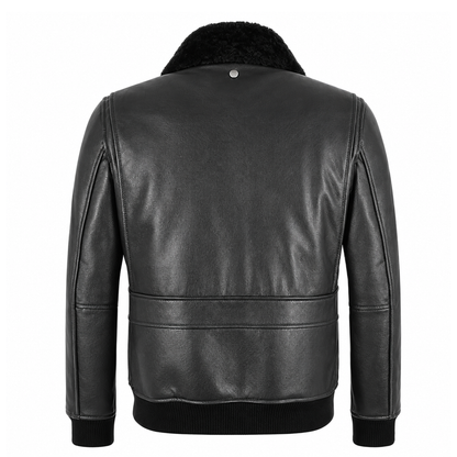 Handcrafted Black Trucker Leather Jacket-Real Sheepskin Biker Style Coat – Classic Jacket for Men