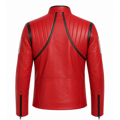 Kobra Kid Red Leather Café Racer Jacket | My Chemical Romance Cosplay
