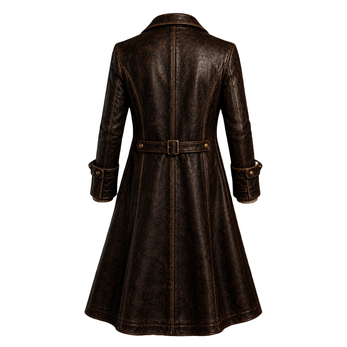 Men's Distressed Brown Leather Pirate Suit