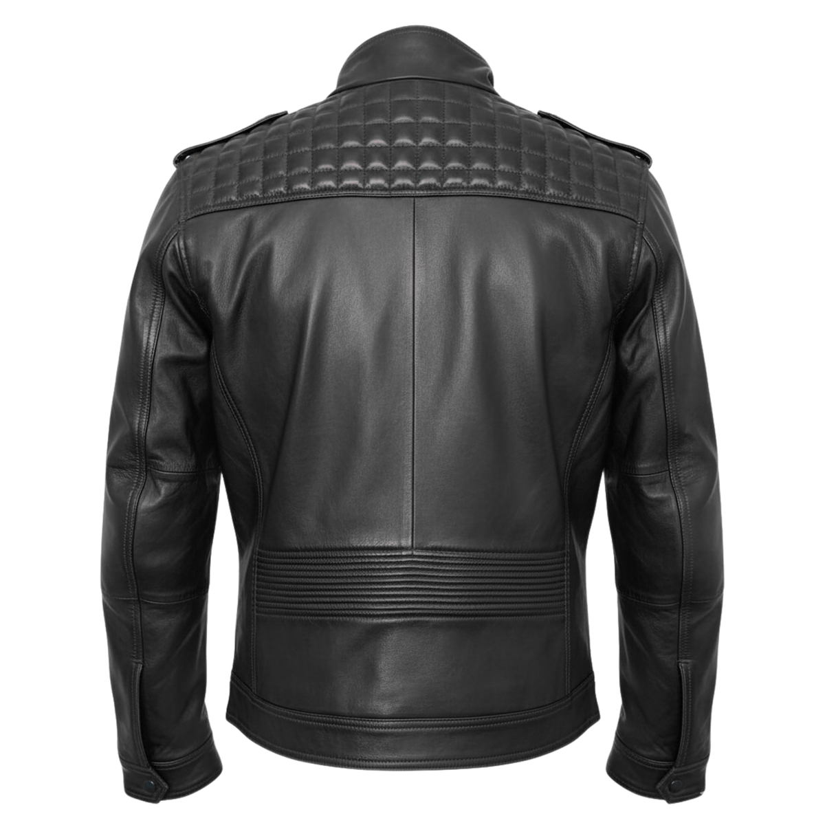 Men's Genuine Sheepskin Leather Biker Jacket – Black Motorcycle Jacket