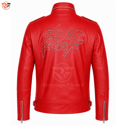 Women's Black Studded Leather Biker Jacket – Punk Rock Motorcycle Jacket, Silver Studded Leather Jacket