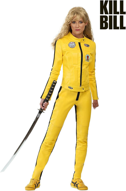 Kill Bill Yellow Leather Suit | The Bride Cosplay Costume | Beatrix Kiddo Jacket and Pants | Halloween Movie Outfit for Women