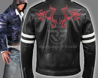 Alex Mercer Prototype Leather Jacket | Red Dragon Embroidery Cosplay