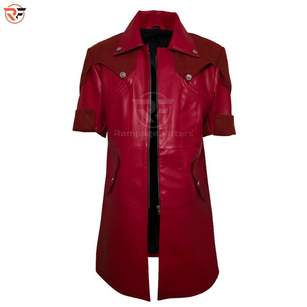 Devil May Cry Red Leather Long Coat | DMC Dante Cosplay Costume