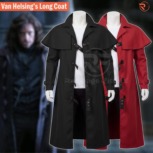 Van Helsing Canvas Long Coat | Black Trench Vampire Cosplay Costume