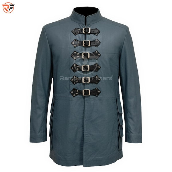 Men's Military Jacket, Leather Steampunk Parade Blazer, Pirate Cosplay Costume, Chris Pine Inspired Outift