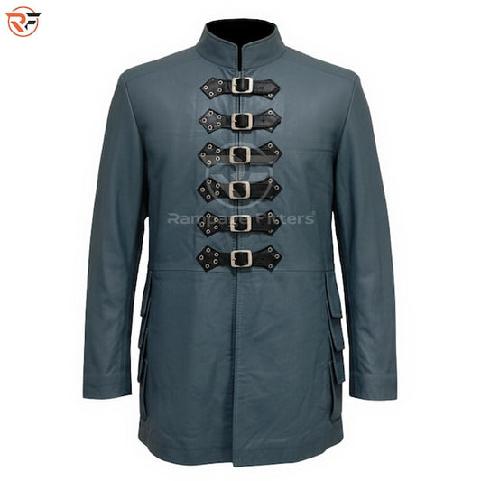Men's Military Jacket, Leather Steampunk Parade Blazer, Pirate Cosplay Costume, Chris Pine Inspired Outift