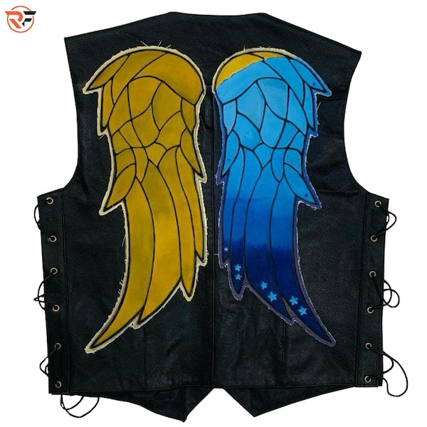 Daryl Dixon Wings Leather Vest, The WD Cosplay, Halloween Costume