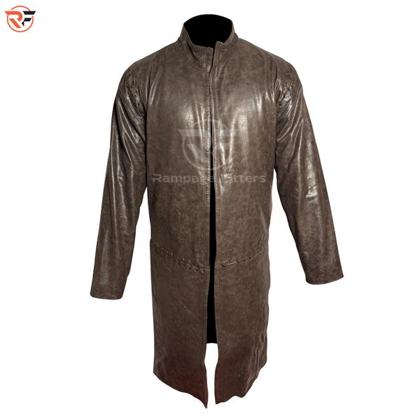 Medieval Ranger Duster Coat in Genuine Buffalo Leather – Strider Inspired Renaissance Cosplay Outerwear