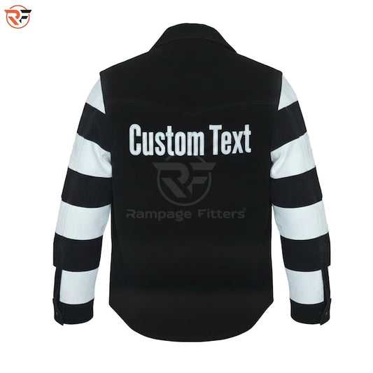 Custom Text Black Suede Leather Motorcycle Jacket: Personalized Biker Moto Biker Shirt