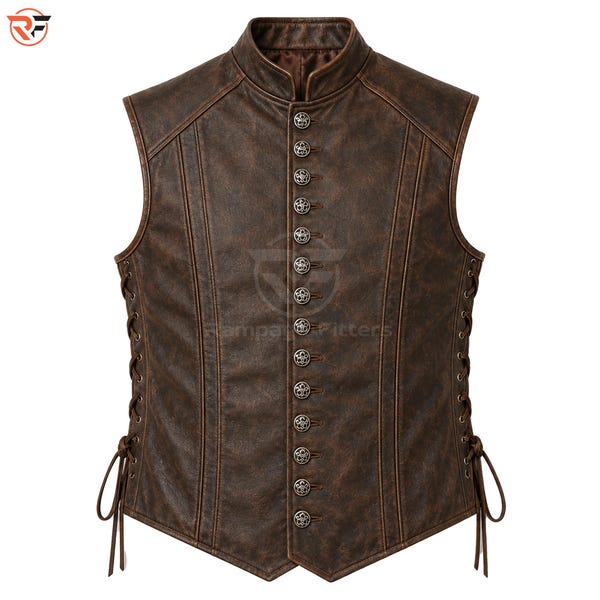Handmade Men's Leather Vest Renaissance Distressed Leather Men's Medieval Vest Christmas Gift for him Renaissance fair, Cosplay costumes